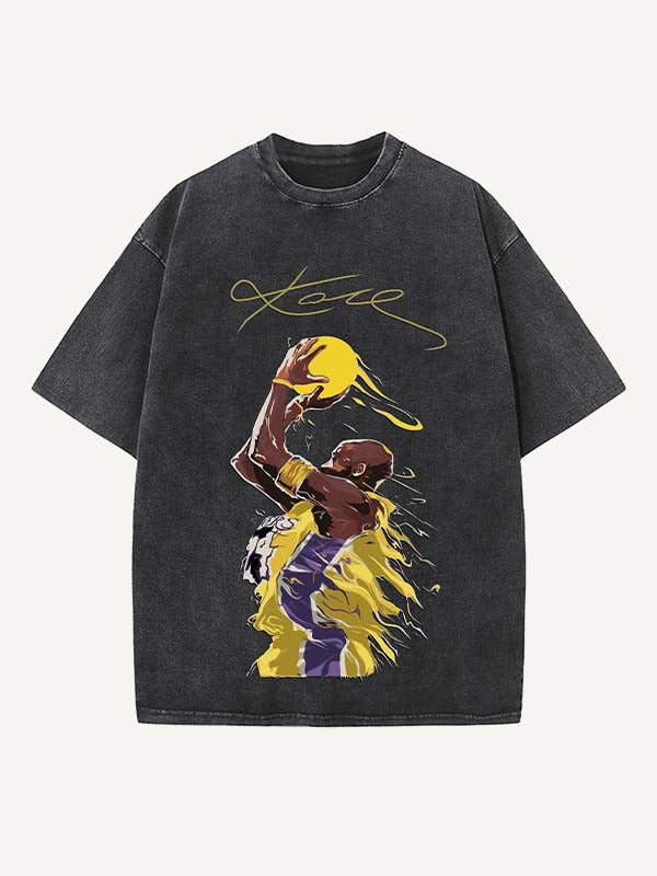 Kobe Bryant Print Round Neck T-shirt