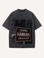 Stranger Things Print Round Neck T-shirt