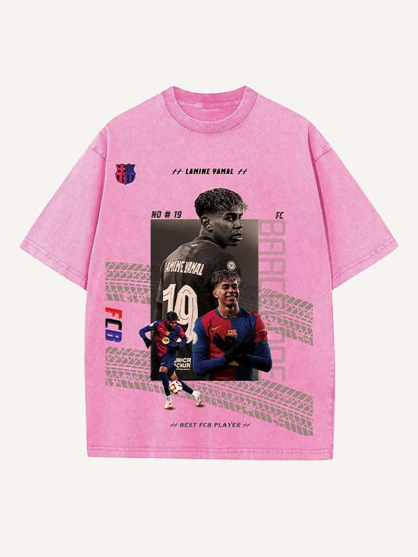 Lamine Yamal Print Round Neck T-shirt