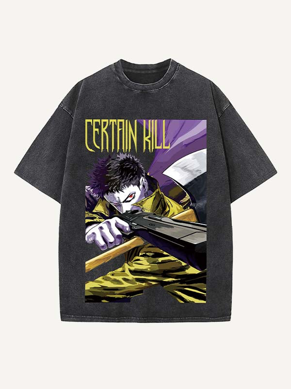 One-Punch Man Print Round Neck T-shirt