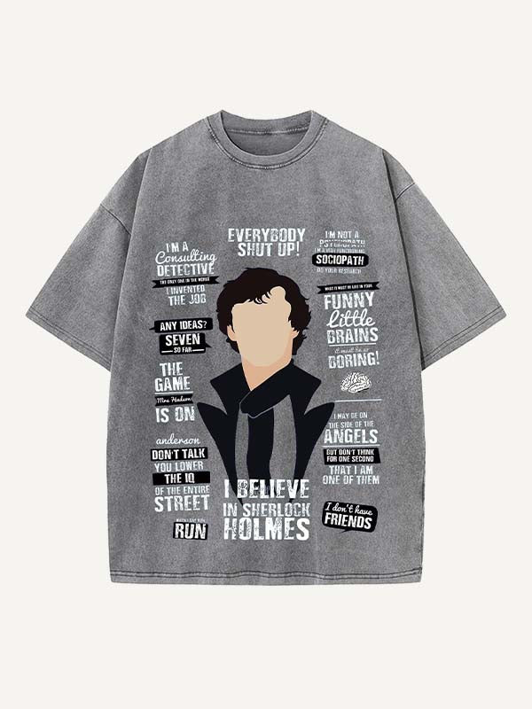Sherlock Print Round Neck T-shirt