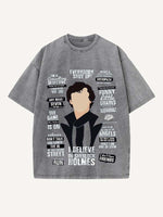 Sherlock Print Round Neck T-shirt