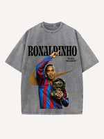 Ronaldinho Print Round Neck T-shirt