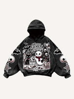 Christmas Ghost&Animal&Skull&Tree&Graphic&Letter Print Slant Pockets Hoodie