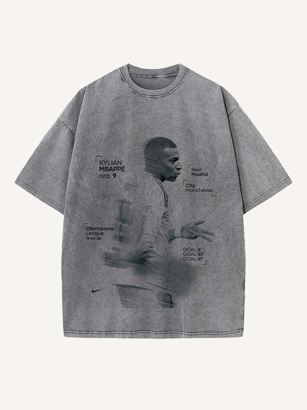 Kylian Mbappé Print Round Neck T-shirt
