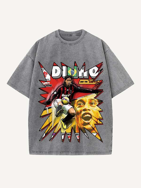Ronaldinho Print Round Neck T-shirt