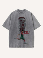 Cristiano Ronaldo Print Round Neck T-shirt