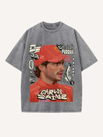 Carlos Sainz Print Round Neck T-shirt