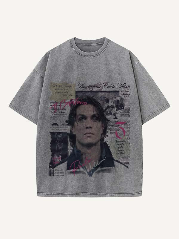Paolo Maldini Print Round Neck T-shirt