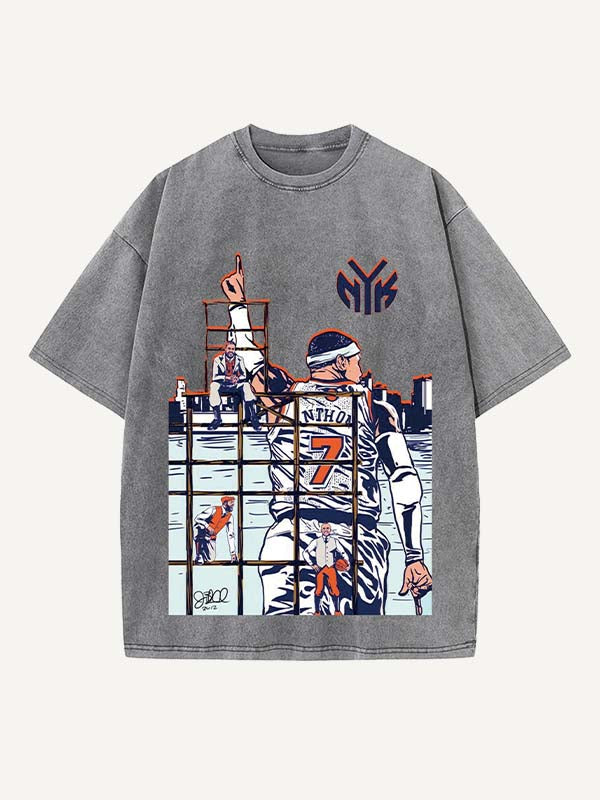 Carmelo Anthony Print Round Neck T-shirt