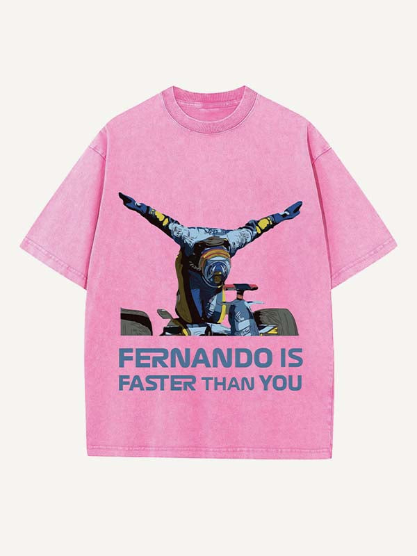 Fernando Alonso Print Round Neck T-shirt