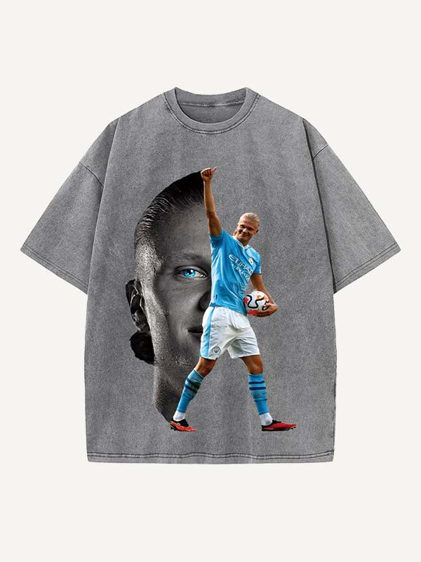 Erling Haaland Print Round Neck T-shirt