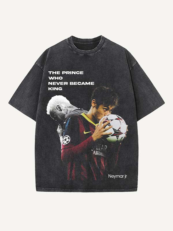 Neymar Print Round Neck T-shirt