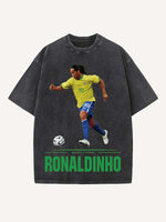 Ronaldinho Print Round Neck T-shirt