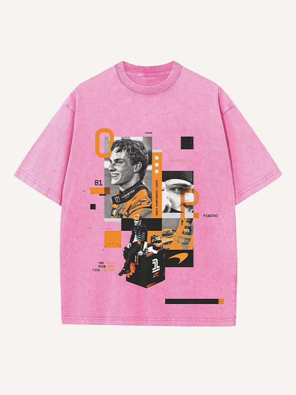 Oscar Piastri Print Round Neck T-shirt