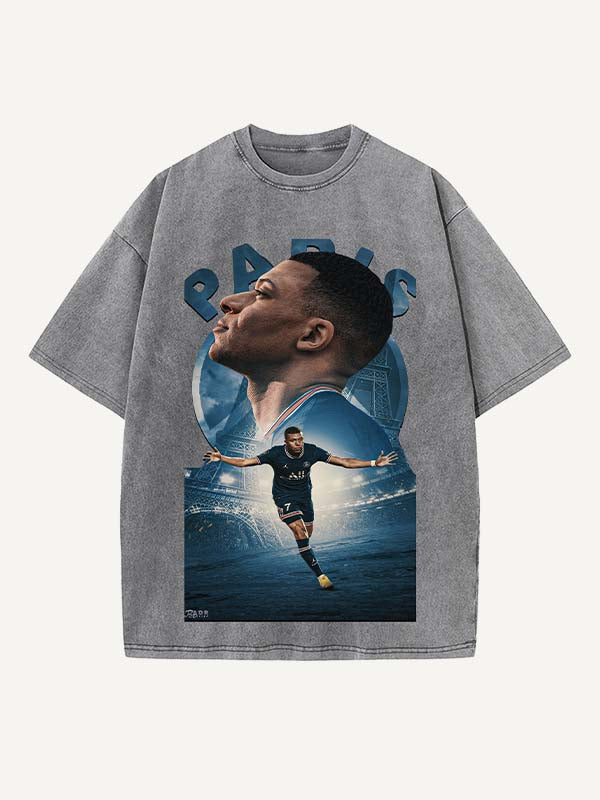 Kylian Mbappé Print Round Neck T-shirt