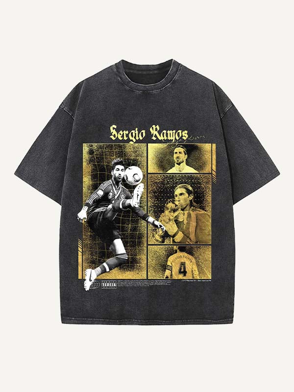 Sergio Ramos Print Round Neck T-shirt