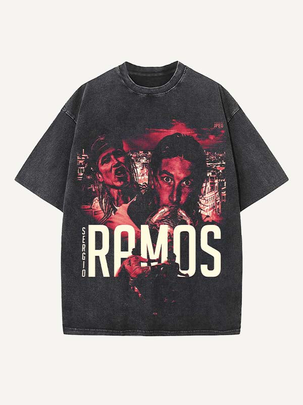 Sergio Ramos Print Round Neck T-shirt