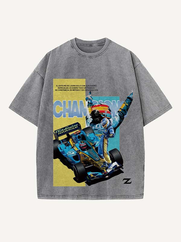 Fernando Alonso Print Round Neck T-shirt