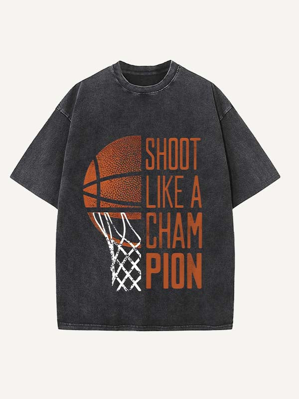 Basketball Aesthetic Print Round Neck T-shirt