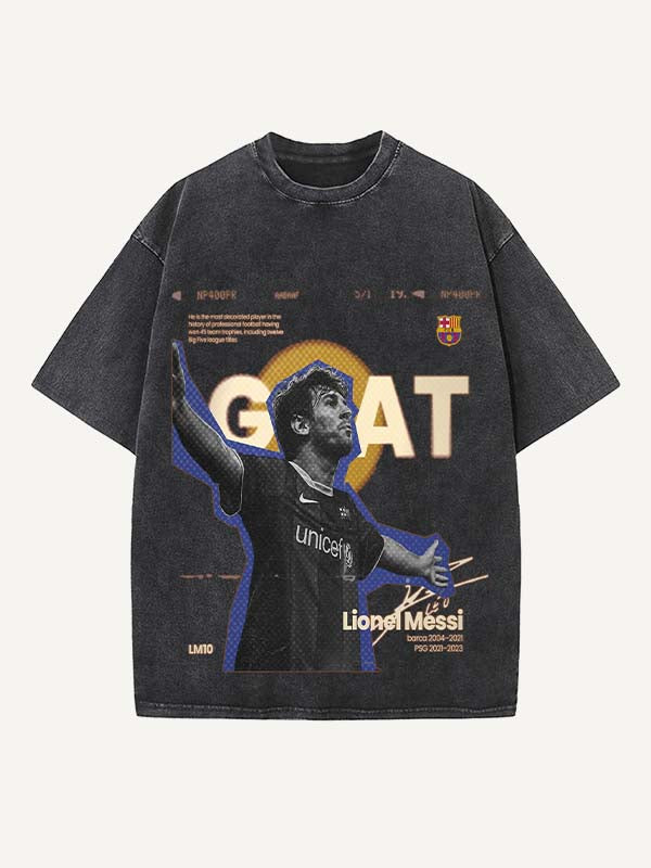 Lionel Messi Print Round Neck T-shirt