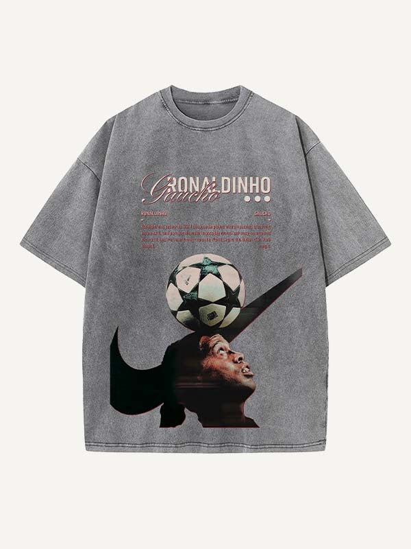 Ronaldinho Print Round Neck T-shirt