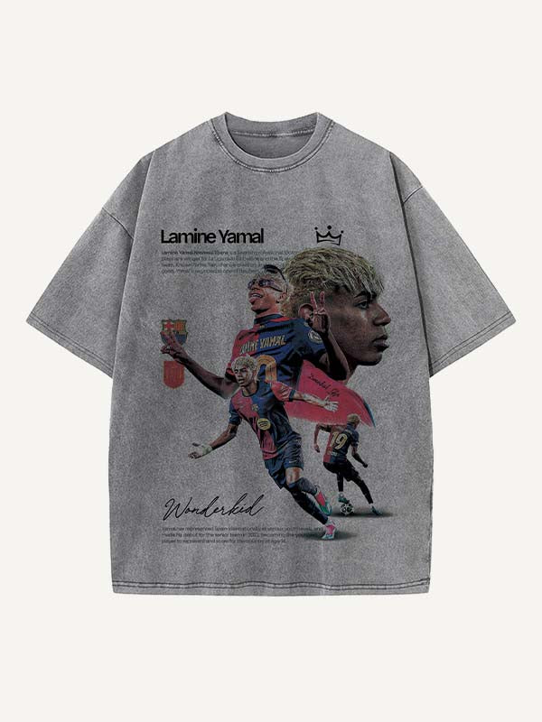 Lamine Yamal Print Round Neck T-shirt