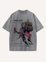 Lamine Yamal Print Round Neck T-shirt