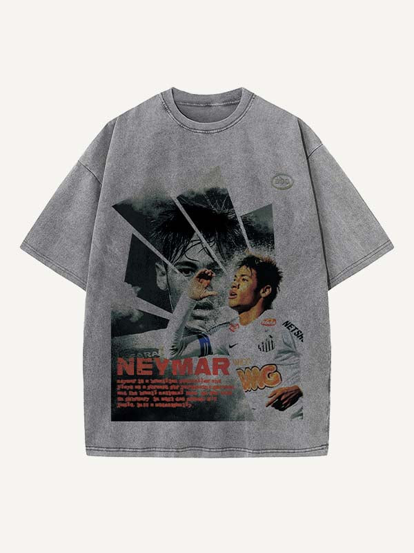 Neymar Print Round Neck T-shirt