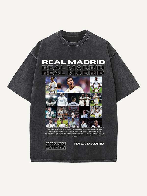 Real Madrid Print Round Neck T-shirt