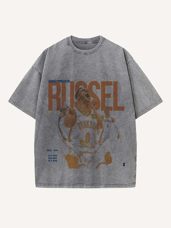 Russell Westbrook Print Round Neck T-shirt