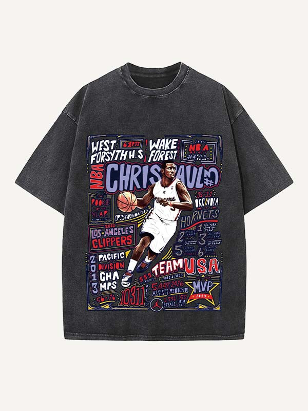 Chris Paul Print Round Neck T-shirt