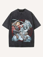 Fullmetal Alchemist Print Round Neck T-shirt