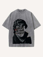 Sherlock Print Round Neck T-shirt