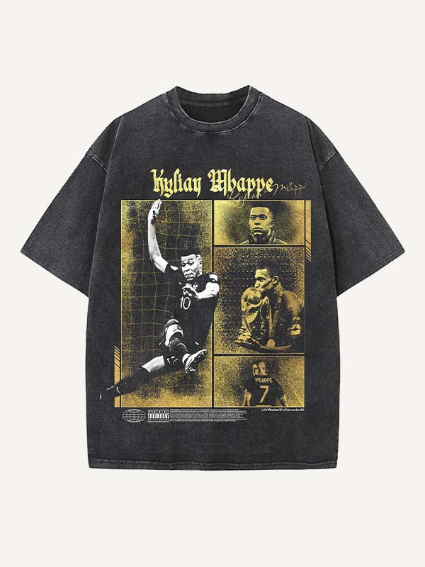 Kylian Mbappé Print Round Neck T-shirt