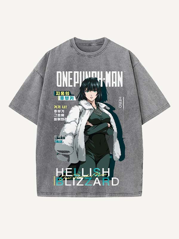 One-Punch Man Print Round Neck T-shirt