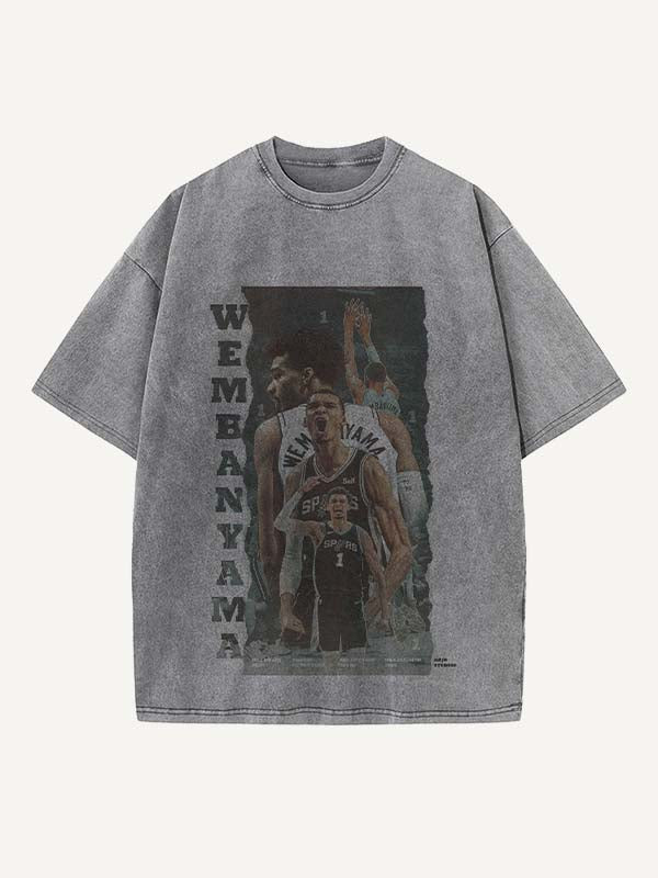 Victor Wembanyama Print Round Neck T-shirt