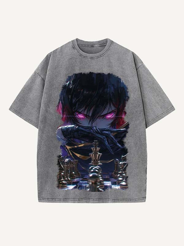 Code Geass Print Round Neck T-shirt