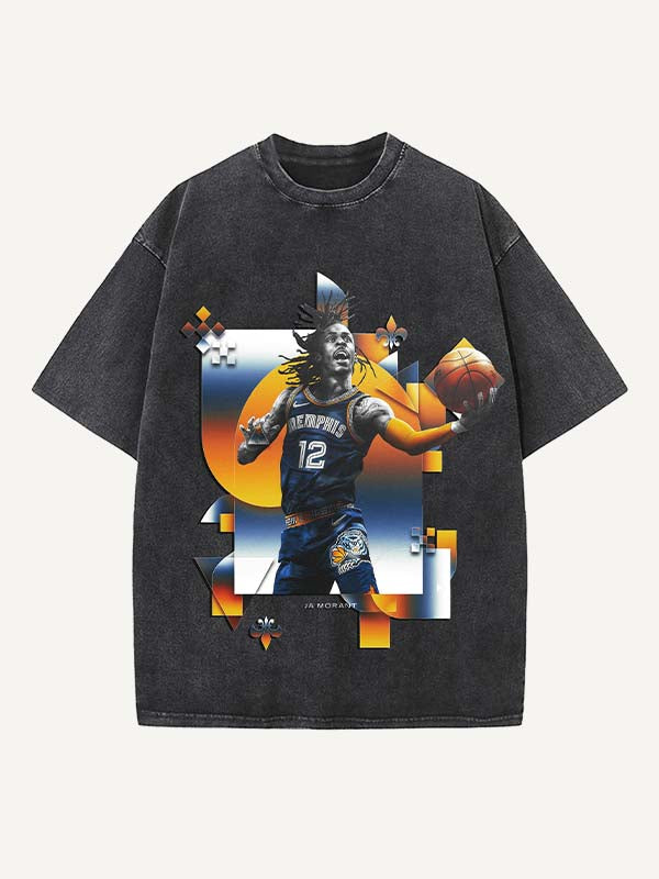 Ja Morant Print Round Neck T-shirt