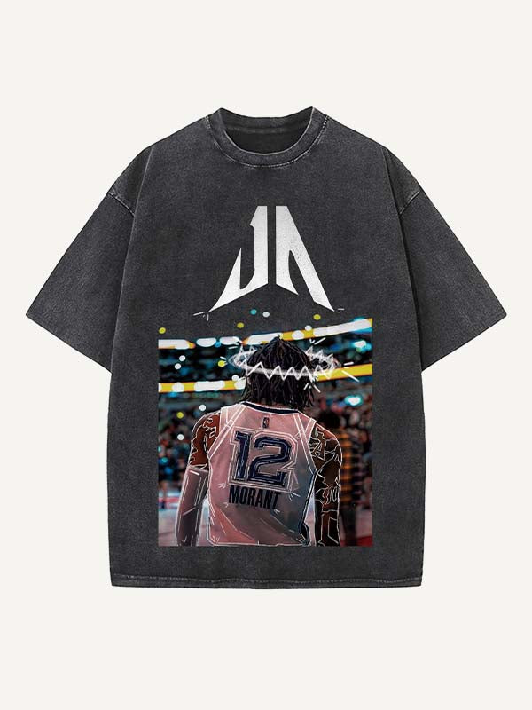 Ja Morant Print Round Neck T-shirt
