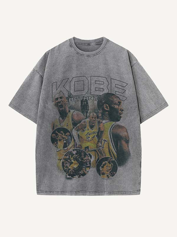 Kobe Bryant Print Round Neck T-shirt