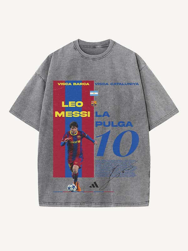 Lionel Messi Print Round Neck T-shirt