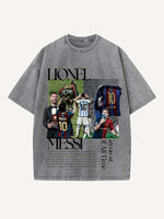 Lionel Messi Print Round Neck T-shirt