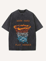 Basketball Aesthetic Print Round Neck T-shirt