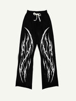 Graphic Print Elastic Waist Pants