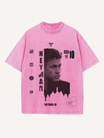 Neymar Print Round Neck T-shirt