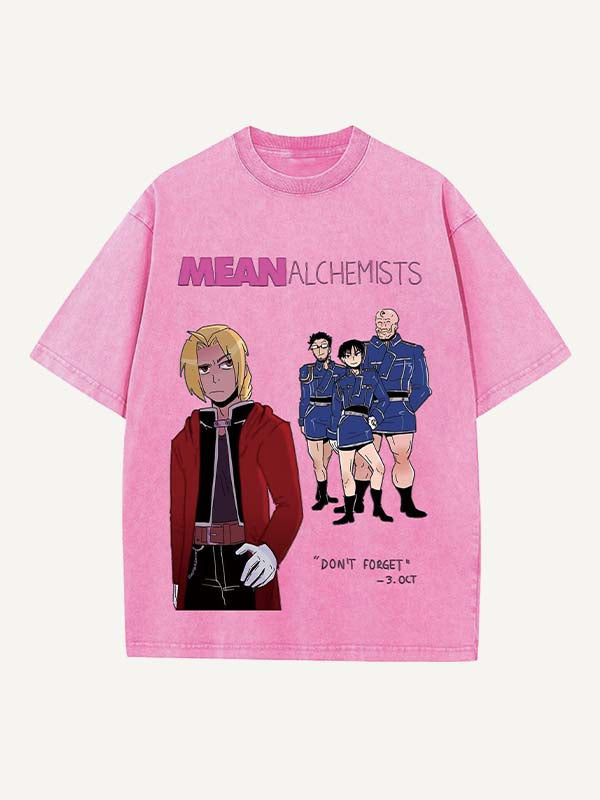 Fullmetal Alchemist Print Round Neck T-shirt