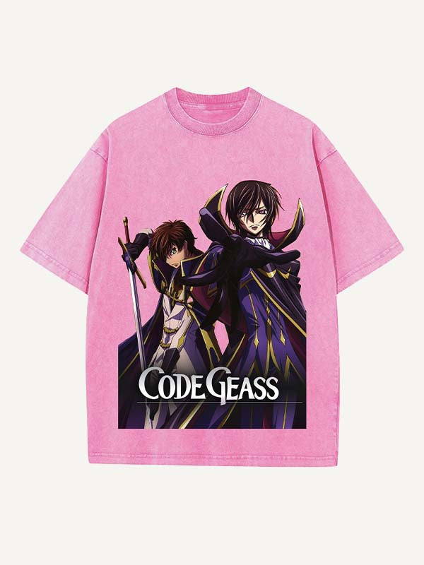 Code Geass Print Round Neck T-shirt