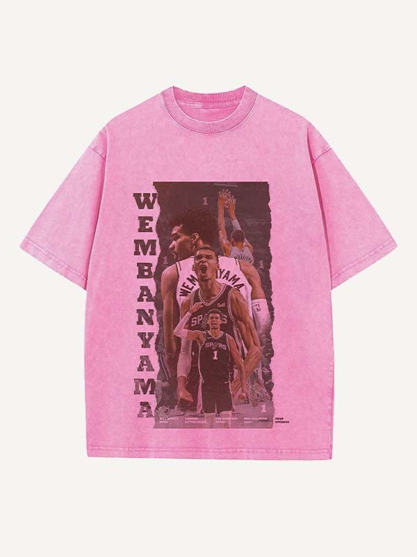 Victor Wembanyama Print Round Neck T-shirt