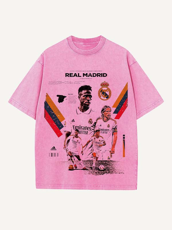 Real Madrid Print Round Neck T-shirt